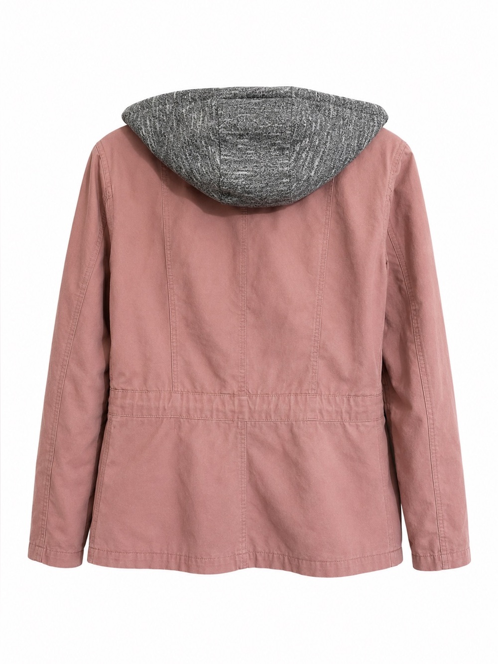 LE3NO Dusty Mauve Hooded Utility Jacket - Picture 3 of 6